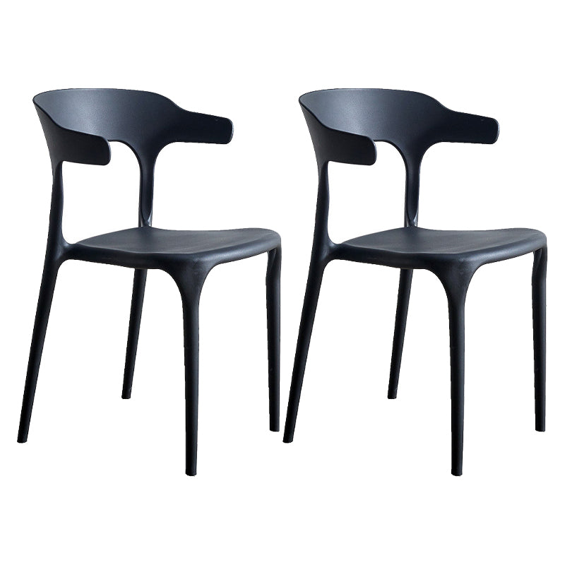 Modern Style Dining Chair Plastic Open Back Arm Chair for Living Room