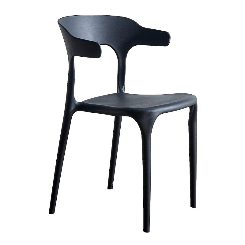 Modern Style Dining Chair Plastic Open Back Arm Chair for Living Room
