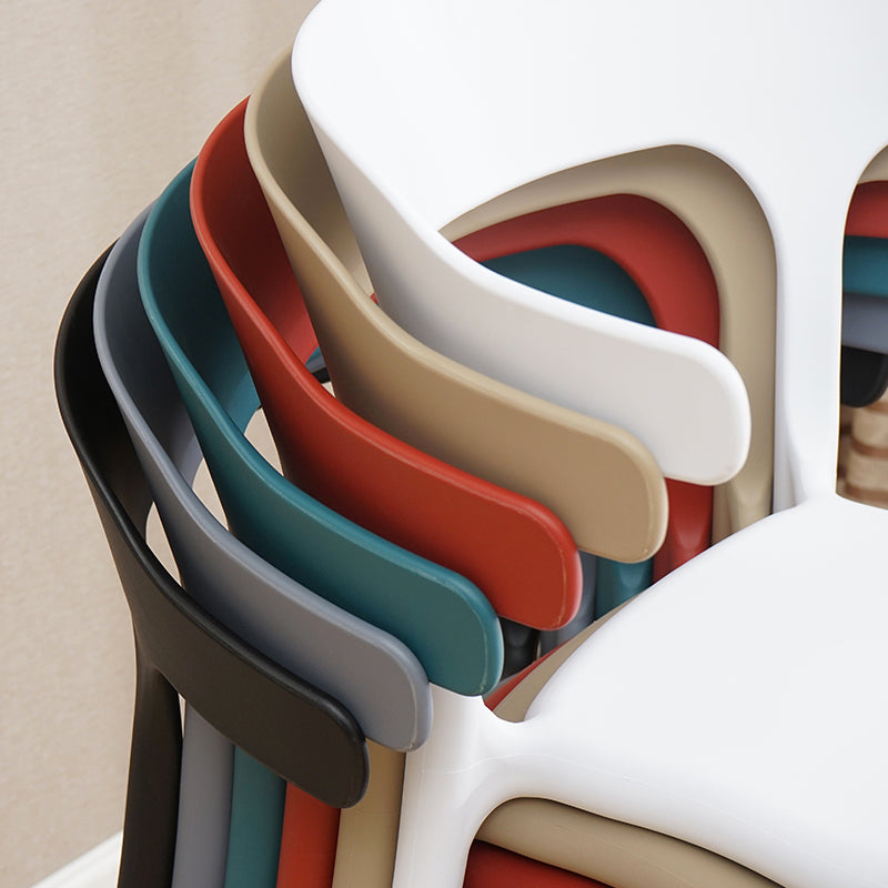 Modern Style Dining Chair Plastic Open Back Arm Chair for Living Room