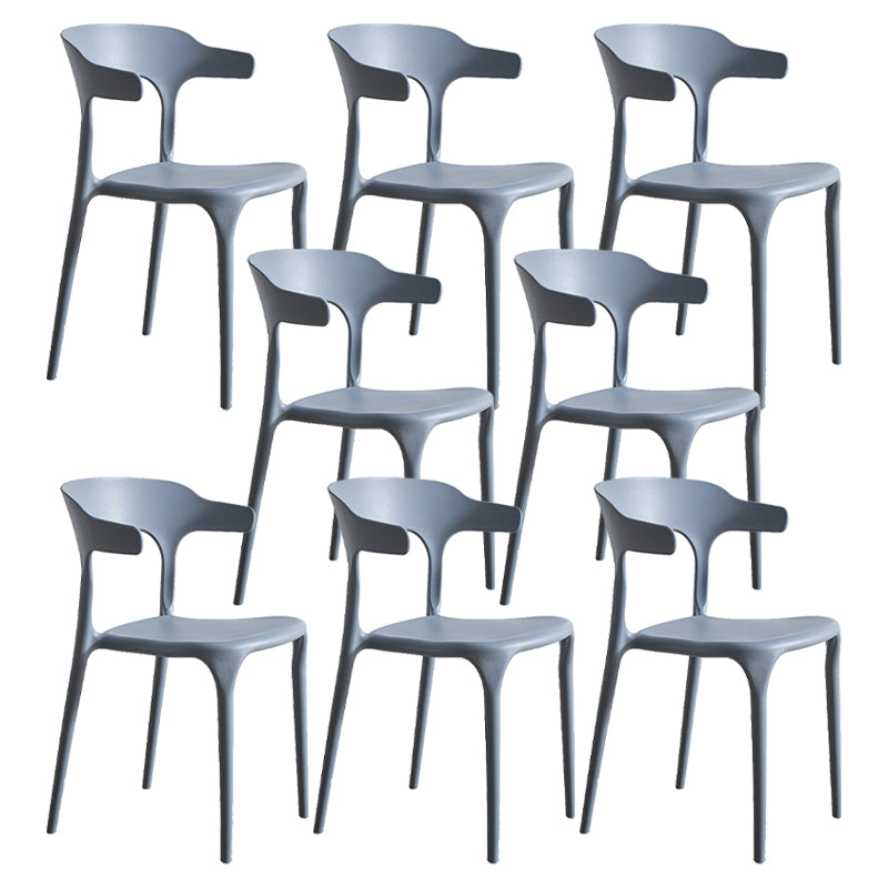 Modern Style Dining Chair Plastic Open Back Arm Chair for Living Room