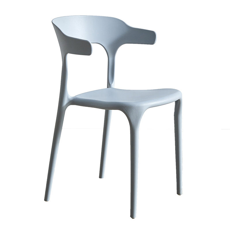 Modern Style Dining Chair Plastic Open Back Arm Chair for Living Room