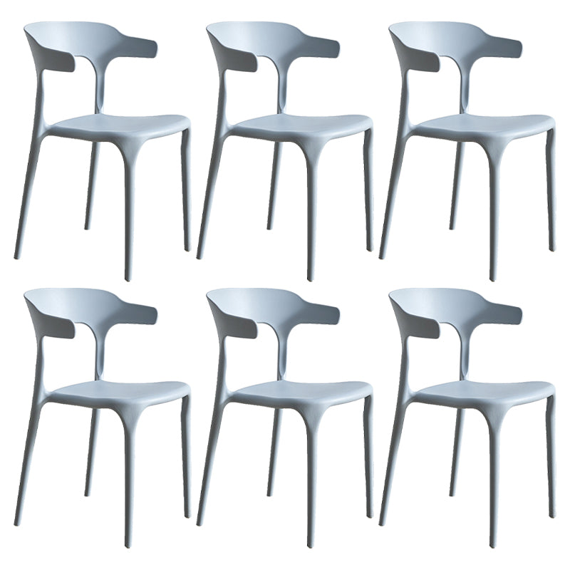 Modern Style Dining Chair Plastic Open Back Arm Chair for Living Room
