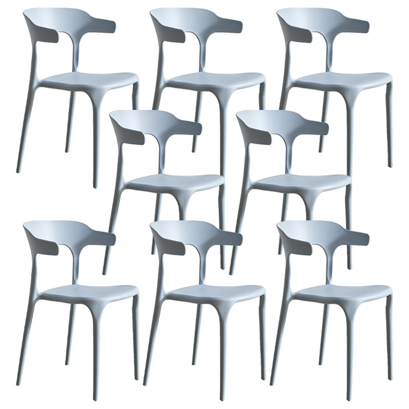 Modern Style Dining Chair Plastic Open Back Arm Chair for Living Room