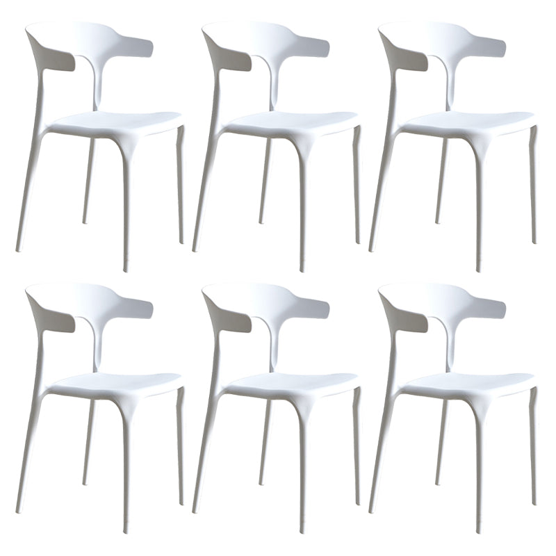 Modern Style Dining Chair Plastic Open Back Arm Chair for Living Room