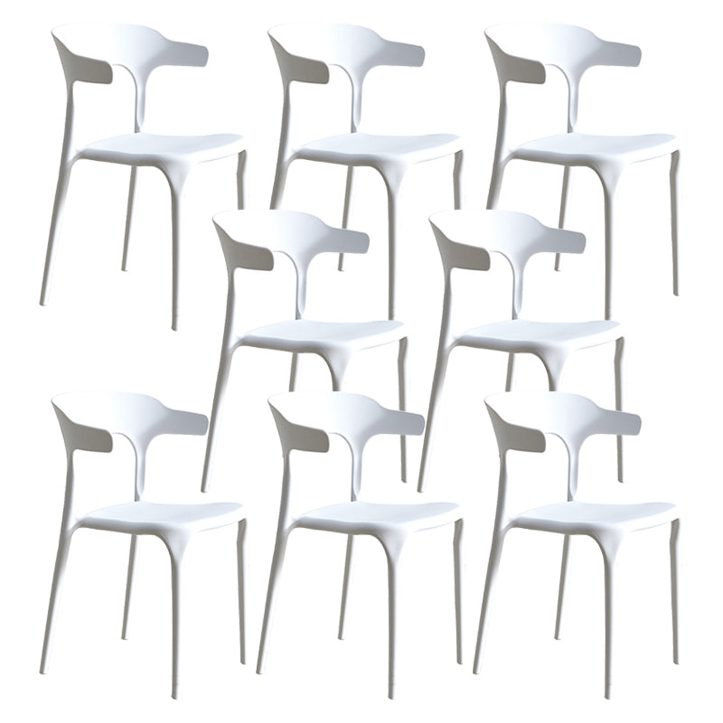 Modern Style Dining Chair Plastic Open Back Arm Chair for Living Room