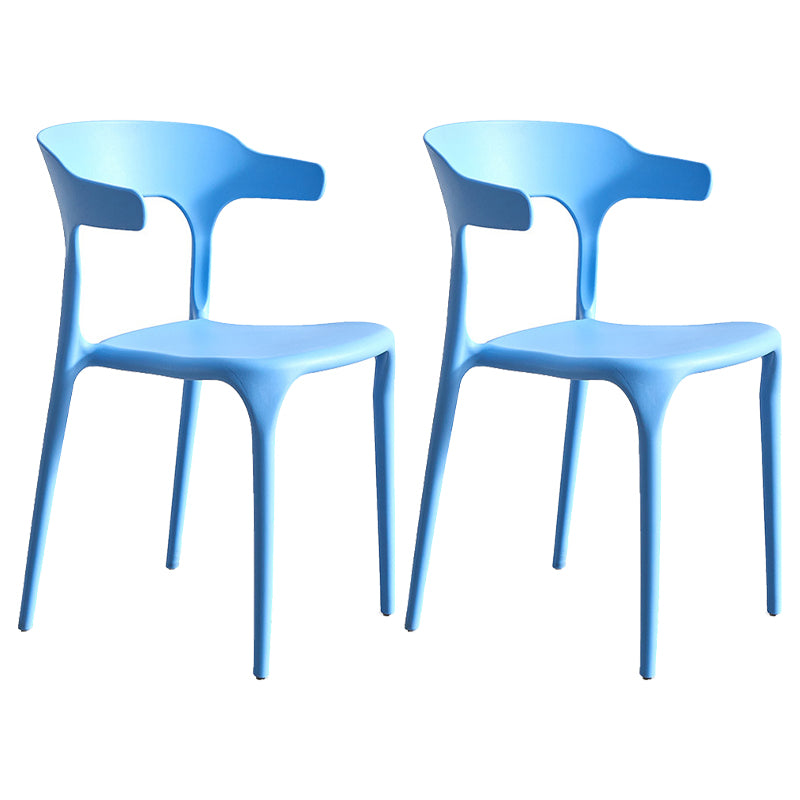 Modern Style Dining Chair Plastic Open Back Arm Chair for Living Room