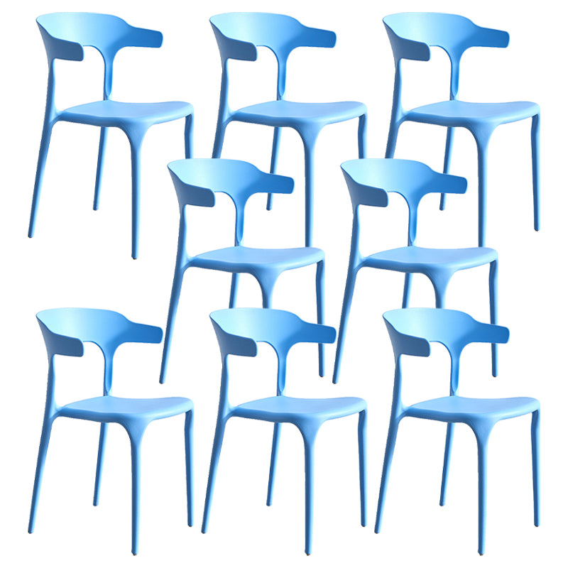 Modern Style Dining Chair Plastic Open Back Arm Chair for Living Room