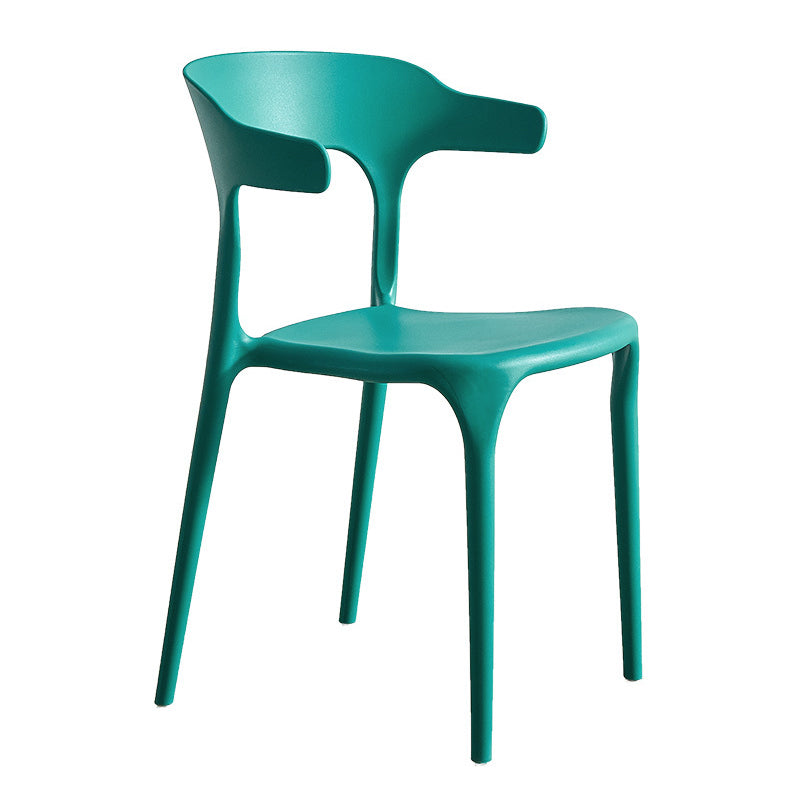 Modern Style Dining Chair Plastic Open Back Arm Chair for Living Room