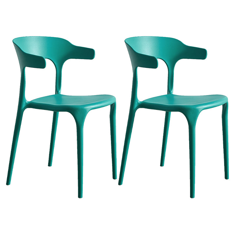 Modern Style Dining Chair Plastic Open Back Arm Chair for Living Room