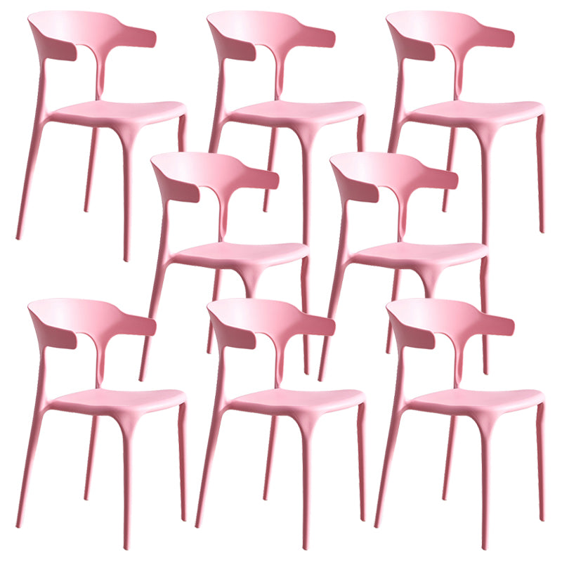 Modern Style Dining Chair Plastic Open Back Arm Chair for Living Room