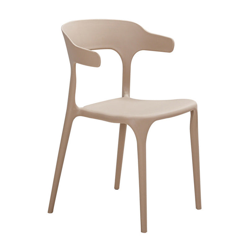 Modern Style Dining Chair Plastic Open Back Arm Chair for Living Room