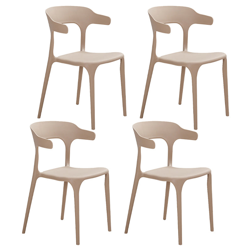 Modern Style Dining Chair Plastic Open Back Arm Chair for Living Room