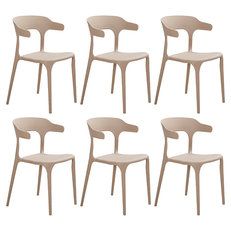 Modern Style Dining Chair Plastic Open Back Arm Chair for Living Room