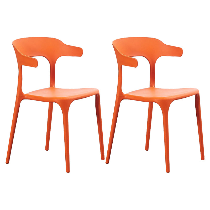 Modern Style Dining Chair Plastic Open Back Arm Chair for Living Room