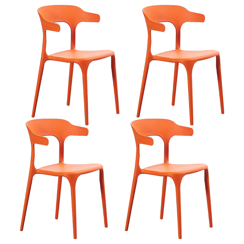 Modern Style Dining Chair Plastic Open Back Arm Chair for Living Room