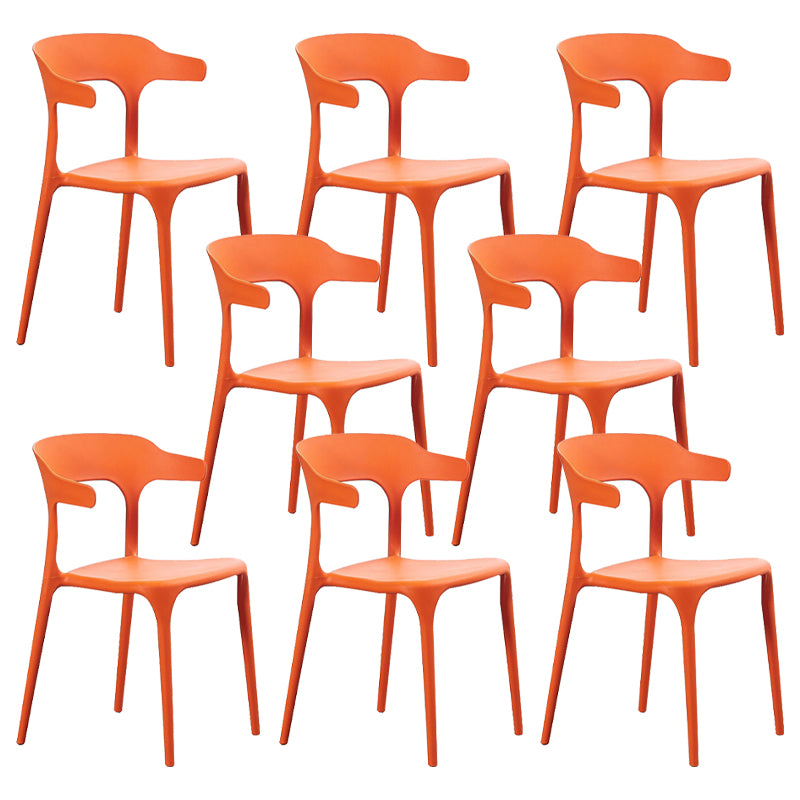Modern Style Dining Chair Plastic Open Back Arm Chair for Living Room