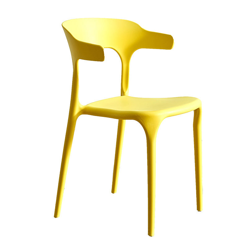 Modern Style Dining Chair Plastic Open Back Arm Chair for Living Room