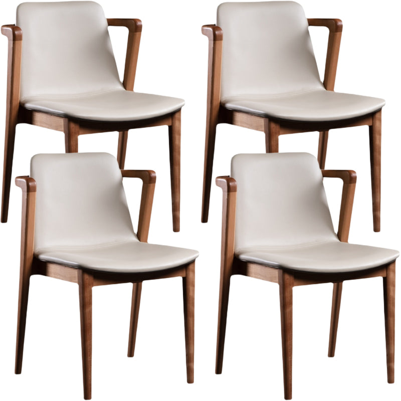 Nordic Style Solid Wood Arm Dining Chair with Upholstered for Home