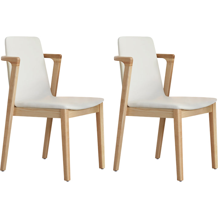 Nordic Style Solid Wood Arm Dining Chair with Upholstered for Home