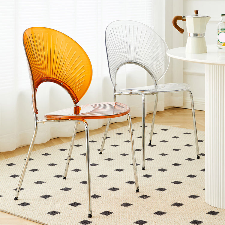 Nordic Style Plastic Armless Dining Chair for Dining Room, 17.7-inch Hight