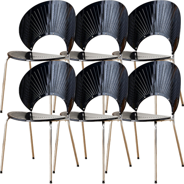 Nordic Style Plastic Armless Dining Chair for Dining Room, 17.7-inch Hight