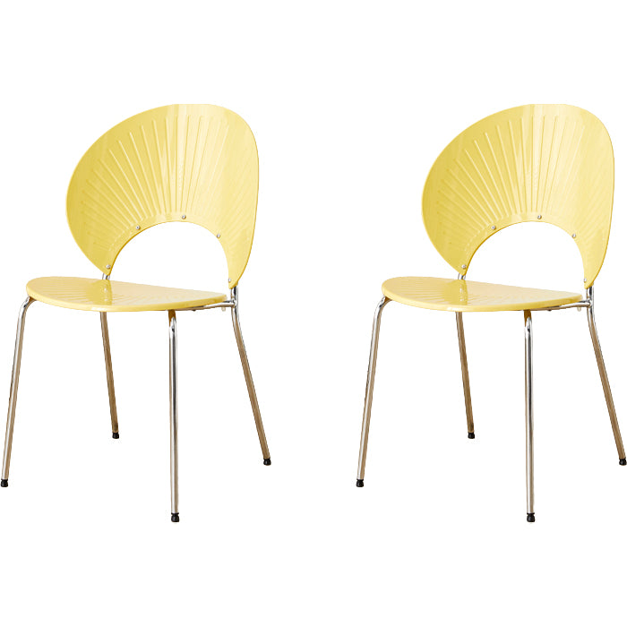 Nordic Style Plastic Armless Dining Chair for Dining Room, 17.7-inch Hight
