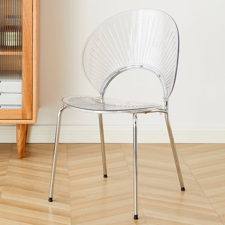 Nordic Style Plastic Armless Dining Chair for Dining Room, 17.7-inch Hight