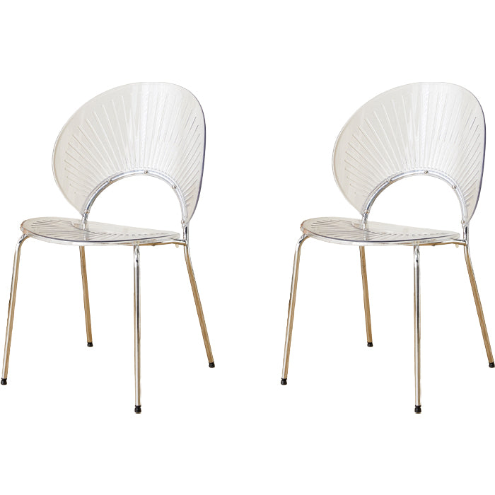 Nordic Style Plastic Armless Dining Chair for Dining Room, 17.7-inch Hight