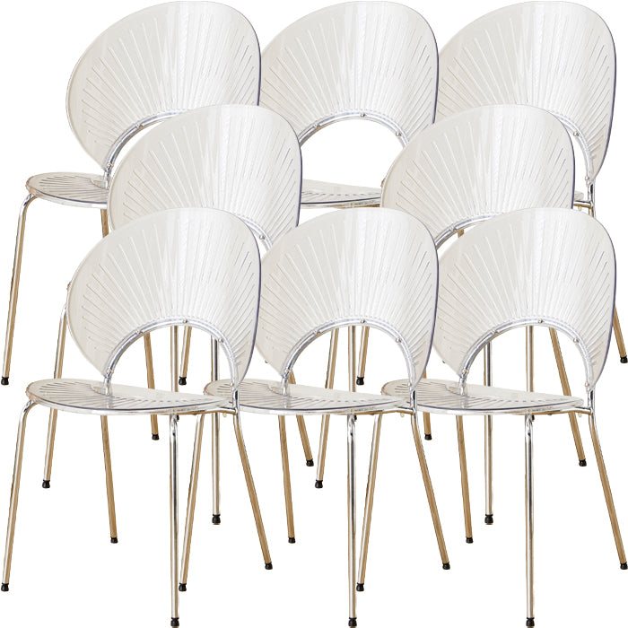Nordic Style Plastic Armless Dining Chair for Dining Room, 17.7-inch Hight