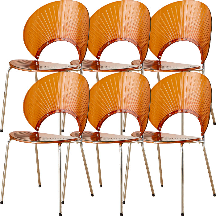 Nordic Style Plastic Armless Dining Chair for Dining Room, 17.7-inch Hight