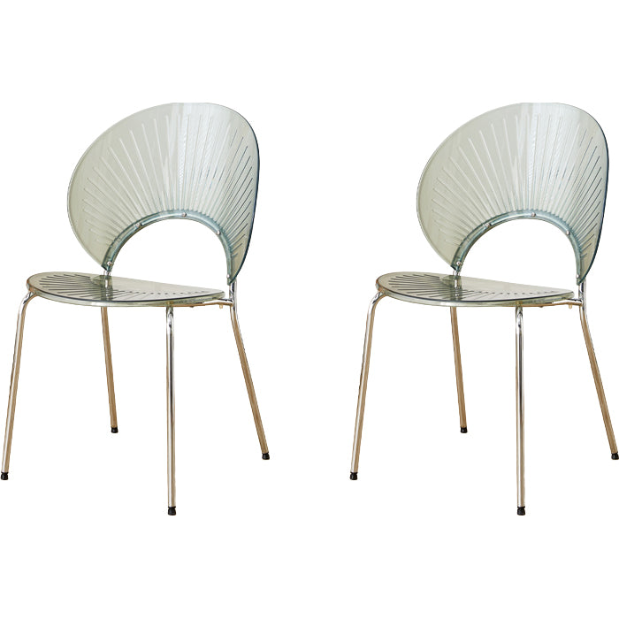 Nordic Style Plastic Armless Dining Chair for Dining Room, 17.7-inch Hight