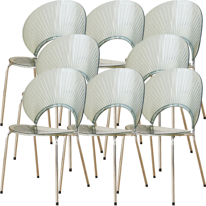 Nordic Style Plastic Armless Dining Chair for Dining Room, 17.7-inch Hight
