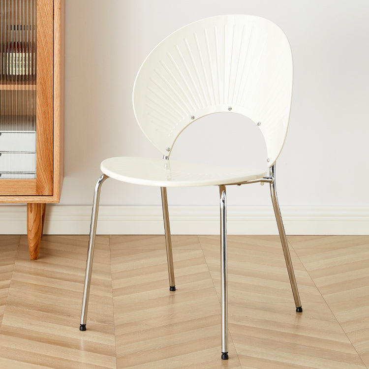 Nordic Style Plastic Armless Dining Chair for Dining Room, 17.7-inch Hight