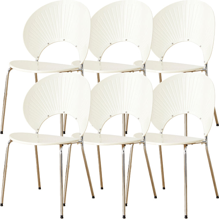 Nordic Style Plastic Armless Dining Chair for Dining Room, 17.7-inch Hight