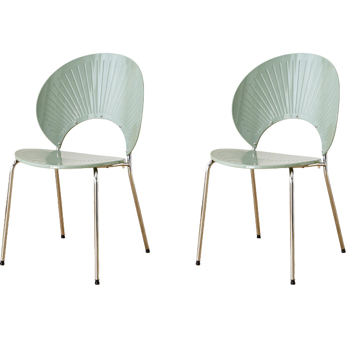 Nordic Style Plastic Armless Dining Chair for Dining Room, 17.7-inch Hight