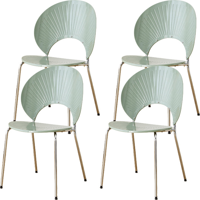 Nordic Style Plastic Armless Dining Chair for Dining Room, 17.7-inch Hight