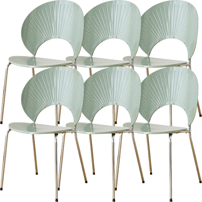 Nordic Style Plastic Armless Dining Chair for Dining Room, 17.7-inch Hight