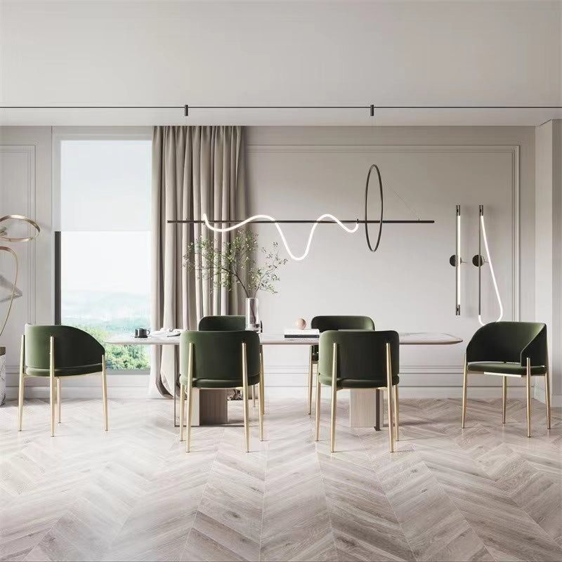 Luxury Style Metal Arm Dining Chair with Upholstered for Dining Room