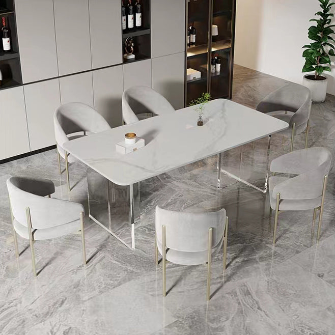 Luxury Style Metal Arm Dining Chair with Upholstered for Dining Room