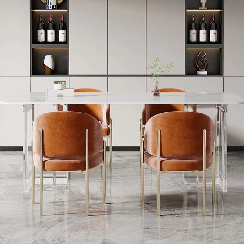 Luxury Style Metal Arm Dining Chair with Upholstered for Dining Room