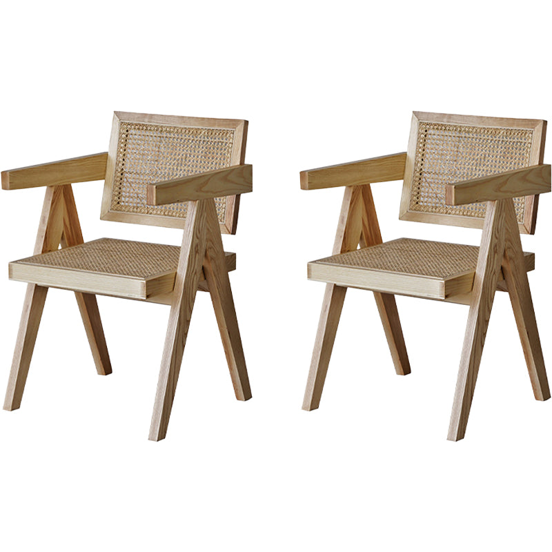 Nordic Style Solid Wood Arm Chair for Dining Room, 17" Height