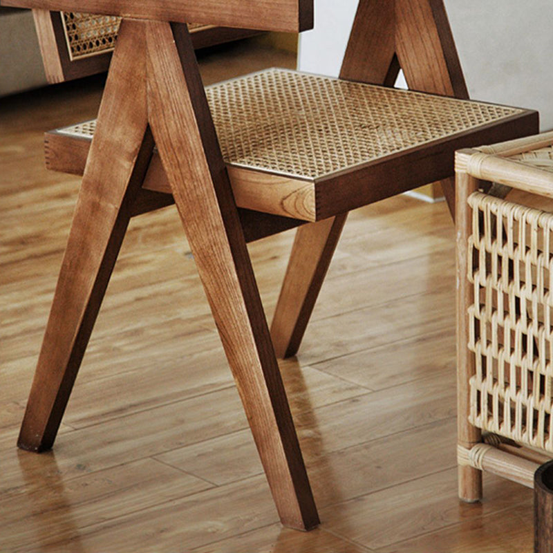 Nordic Style Solid Wood Arm Chair for Dining Room, 17" Height