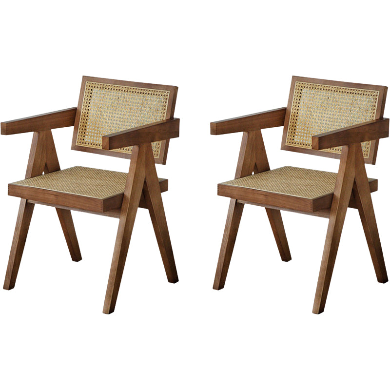 Nordic Style Solid Wood Arm Chair for Dining Room, 17" Height