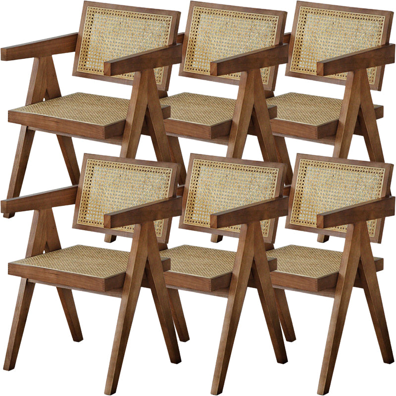 Nordic Style Solid Wood Arm Chair for Dining Room, 17" Height