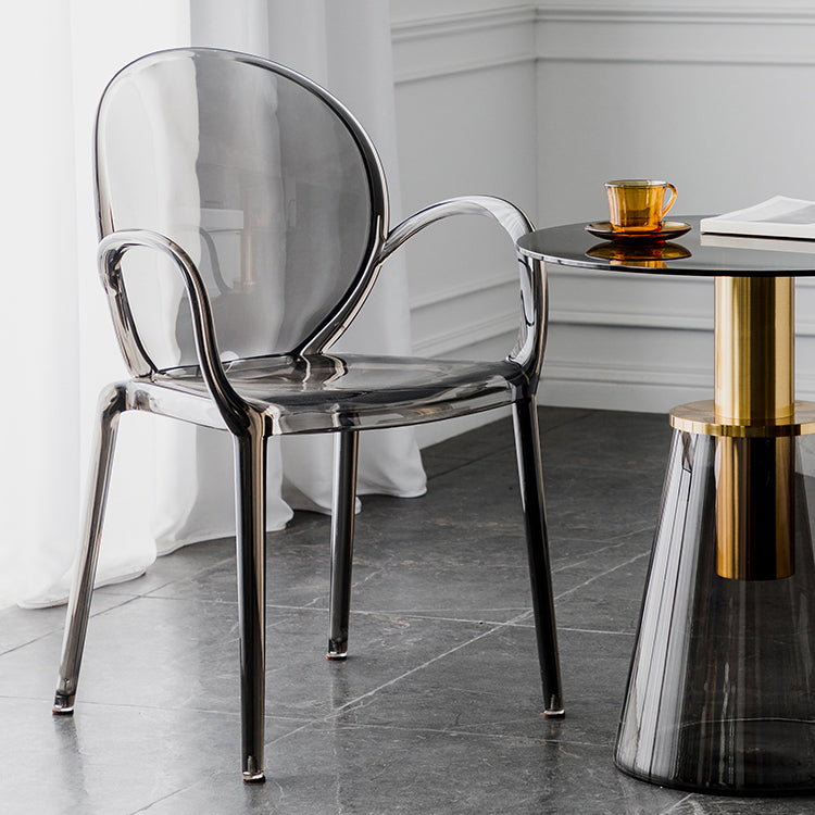Nordic Style Acrylic Arm Dining Chair for Restaurant, 17-inch Height