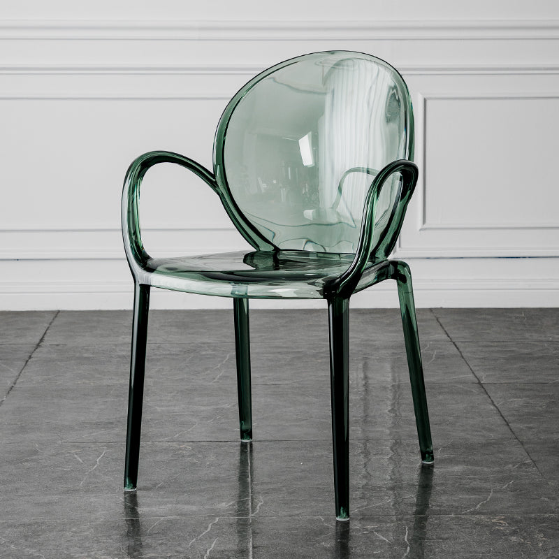 Nordic Style Acrylic Arm Dining Chair for Restaurant, 17-inch Height