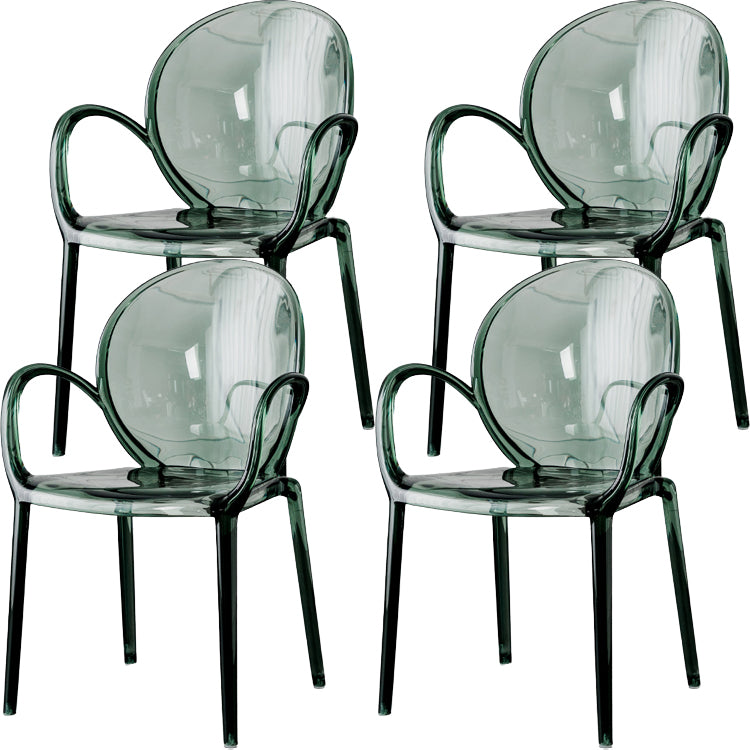 Nordic Style Acrylic Arm Dining Chair for Restaurant, 17-inch Height