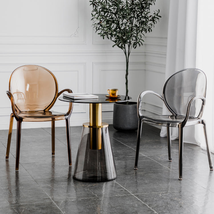 Nordic Style Acrylic Arm Dining Chair for Restaurant, 17-inch Height