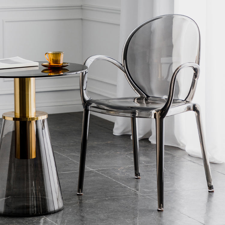 Nordic Style Acrylic Arm Dining Chair for Restaurant, 17-inch Height