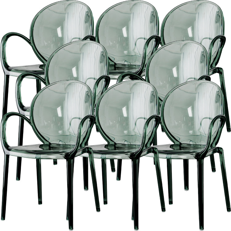 Nordic Style Acrylic Arm Dining Chair for Restaurant, 17-inch Height